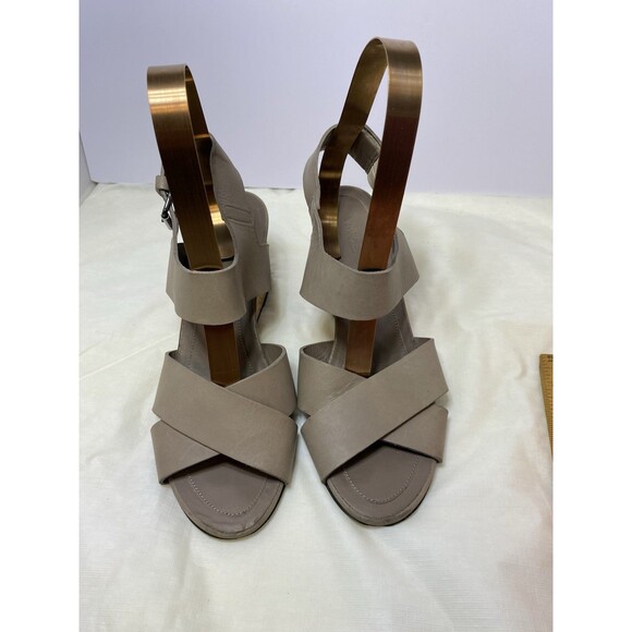 Vince Gwyn Leather Slingback Wooden Wedge Strappy Sandals women’s size 8 - Picture 8 of 9